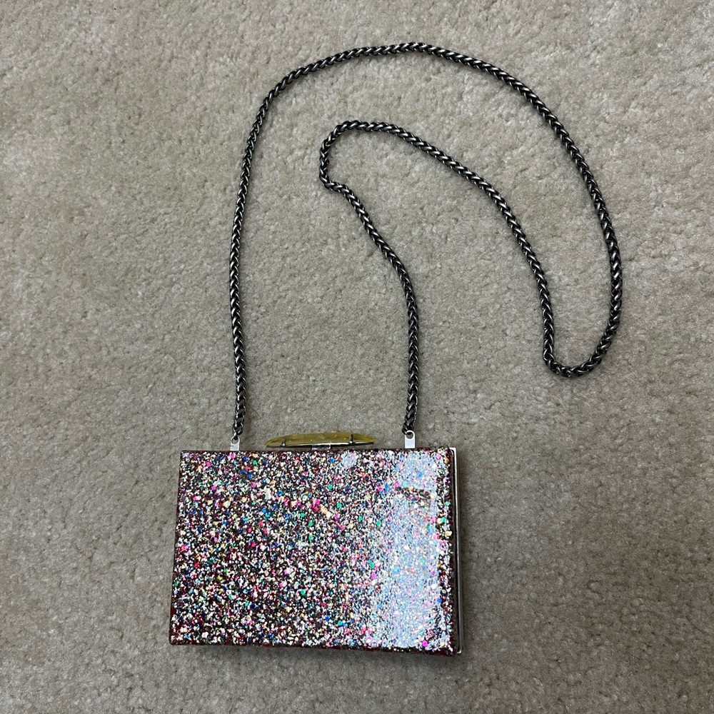 DANNIJO Acrylic Glitter Box Clutch Crossbody
